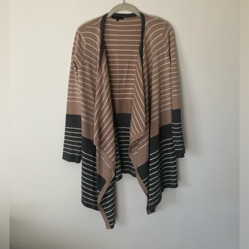 Striped open front Cardigan